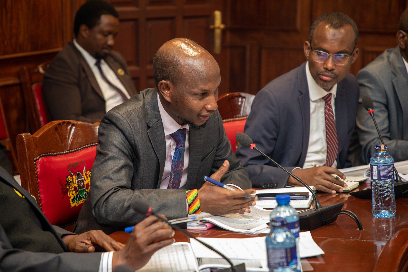 Appearing before the Parliamentary Departmental Committee on Regional Development, chaired by Hon. Peter Lochakapong.